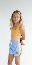 Kid’s Boardie Watershorts in Light Blue and Yellow Colorblock