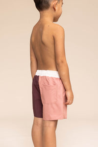 ROCO SWIM | Boy's Boardshort | Warm Brown/Tan Color Block