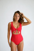 Women's OF ONE SEA | Cutout One Piece in Red Ribbed