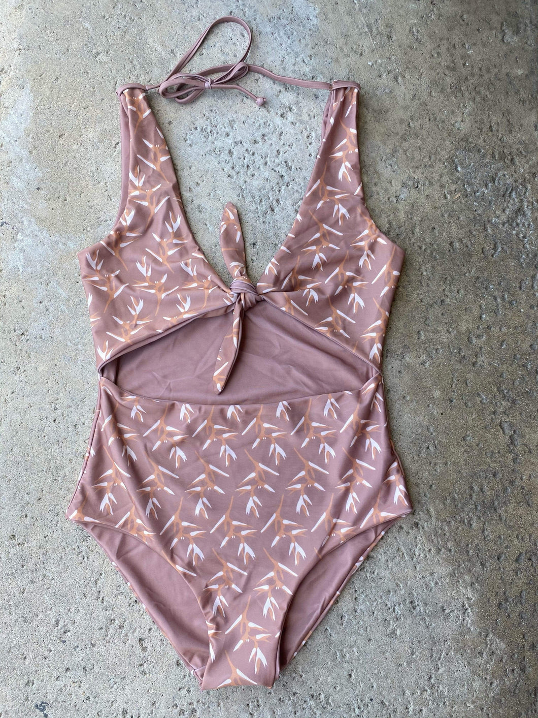 Girl's Cutout One Piece in Torch Ginger Red Dirt