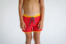 Toddler Soft Short for Swim in Red Ribbed
