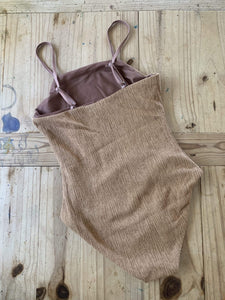 Girl's Strappy One Piece in Camel Texture