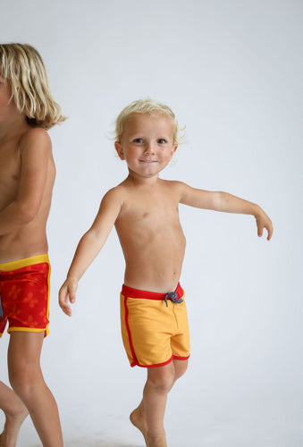 Toddler Soft Short for Swim in Yellow Ribbed